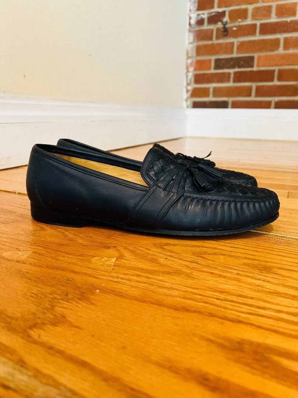 Johnston & Murphy Basket Weave Tassel Loafers Size 10 M